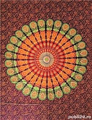 Panza decorativa Mandala, Bumbac 100%, India, 140*210 cm - imagine 6