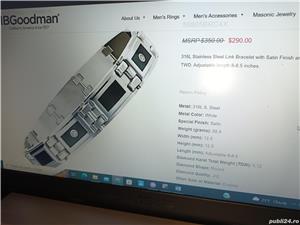 Vând brățara unisex, cu diamante și inserții aur 14k. - imagine 6