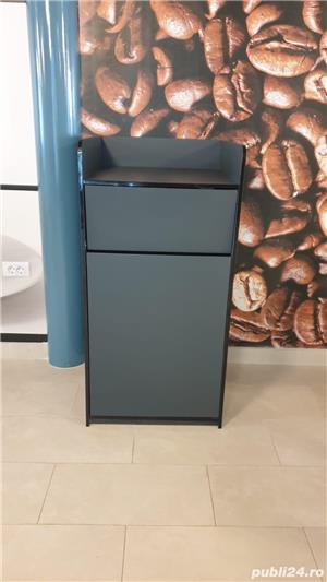 Pubela  debarasator cu suport tavi material plastic pentru fast food restaurant cantina  - imagine 2
