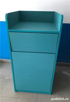 Pubela  debarasator cu suport tavi material plastic pentru fast food restaurant cantina  - imagine 3