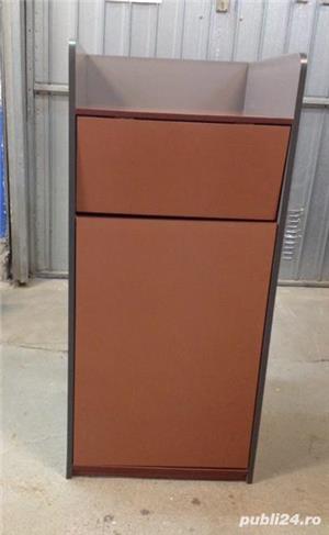 Pubela  debarasator cu suport tavi material plastic pentru fast food restaurant cantina  - imagine 4