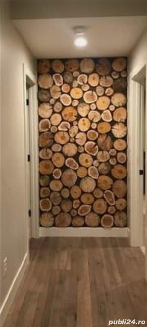 perete cu rondele din lemn