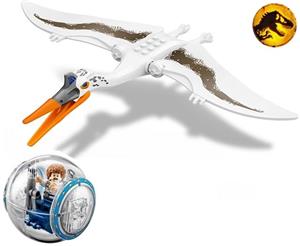 Dinozaur urias tip Lego de 30 cm: QUETZALCOATLUS WHITE