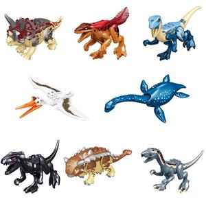 Set 8 Dinozauri tip Lego Jurassic World cu Therizinosaurus si Indoraptor