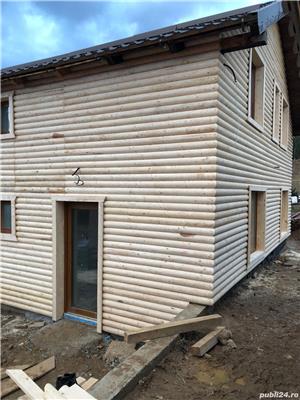 Lambriu rustic semirotund pentru placat cabane si mansarde - imagine 5