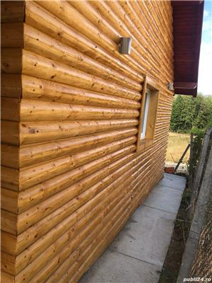 Lambriu rustic semirotund pentru placat cabane si mansarde