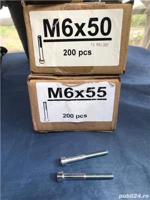 vand surub hexagonal M6x50 mm si M6x 55mm - imagine 2