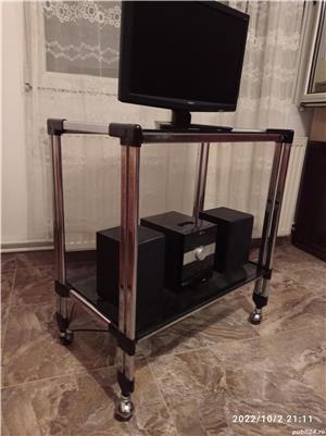 Vând masă de sticlă pe roți  - imagine 6