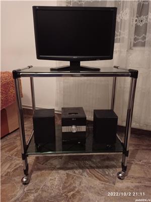 Vând masă de sticlă pe roți  - imagine 4