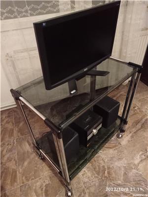 Vând masă de sticlă pe roți  - imagine 2