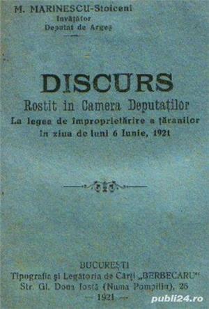 Discurs rostit în Camera Deputaţilor la legea de împroprietărire a ţăranilor 1921