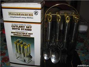 Set tacamuri 24 stainless steel cu suport dedicat special,produs absolut nou,nefolosit,super calita  - imagine 5