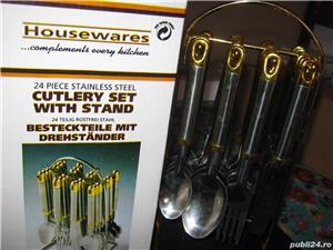 Set tacamuri 24 stainless steel cu suport dedicat special,produs absolut nou,nefolosit,super calita  - imagine 6