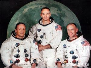 Echipajul Apollo 11, prima aselenizare, carte poştală necirculată