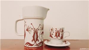 Set porțelan fin cești farfurii cana Coșuleț porțelan cadou - imagine 2