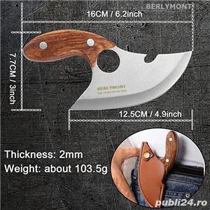 Set Cutite bucatarie, Cutit macelar, Full Tang, Cutit japonez forjat manual, Cutit universal - imagine 2