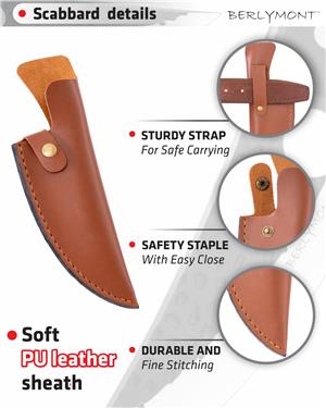 Set Cutite macelar, Cutit bucatar, Cutit japonez forjat manual, Full Tang, antiaderent, Ascutitor - imagine 8