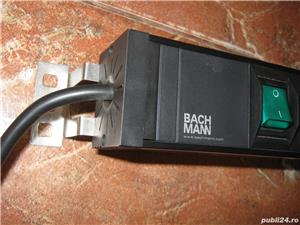 Prelungitor bachmann,intrerupator,7 prize,cablu=2 metri,prize schuko,sisteme fixare pardoseala,peret - imagine 4