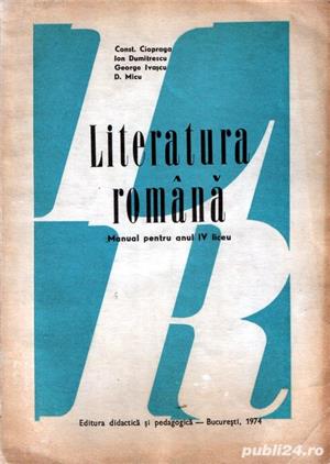 Literatura Română, manual anul IV liceu, 1974