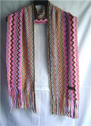 Esarfă multicoloră, cu etichetă - imagine 2