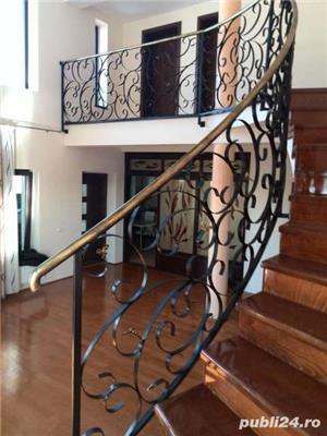 Balustradă din fier forjat cu elemente vectoriale din aceelași material