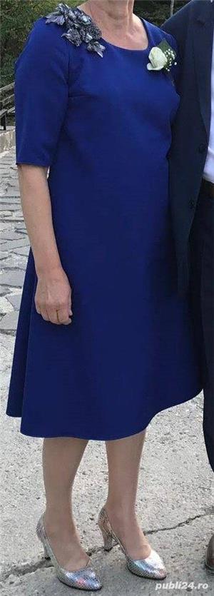 Rochie unicat cu detaliu argintiu, realizat manual - imagine 2