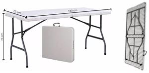 Vand Masa pliabila portabila, 180 x 75 x 74 cm, Alba, NOU Pret 349 Lei