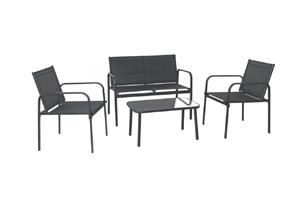 Vand Set Coffee 1 Masa + 1 Banca + 2 Scaune, Gri Inchis, NOU Pret 899 Lei