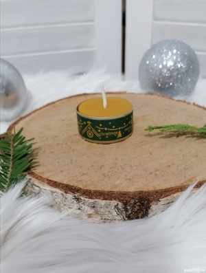 Lumanare din ceara de albina - pastila verde