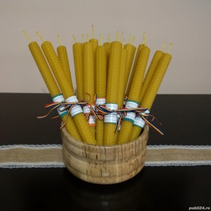 Lumanare ceara de albine fagure 20/1.5 cm  - imagine 2