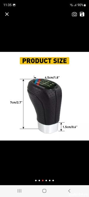 Nuca(buton),maneta schimbator Bmw piele perforata,universal - imagine 3