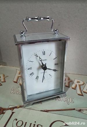 ceas de călătorie METAMEC, made in UK, carcasă metalică, funcțional