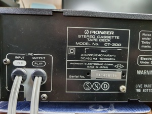 Vintage Stereo cassette tape deck PIONEER TC-300 - imagine 8