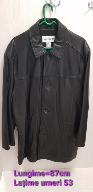 Haină din piele neagră Pierre Cardin - imagine 8