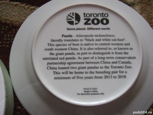 Canada,toronto zoo,farfurie portelan urs panda,suport fixare,amalaj dedicat,produs nou ,original,lux - imagine 5