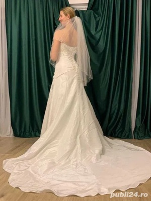 Rochie mireasa deosebita Maggie Sottero cu voal Poirier - imagine 2