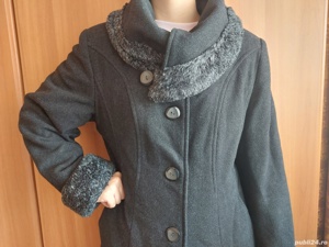 Palton negru cu lana