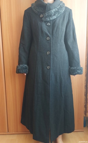 Palton negru cu lana - imagine 4