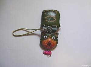 Portofel piele, model pisică - imagine 3