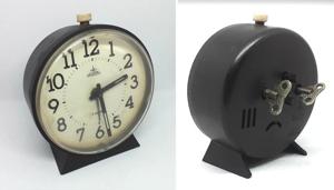 ceas mecanic deșteptător ARADORA negru, a.f. 1988, funcțional - imagine 4