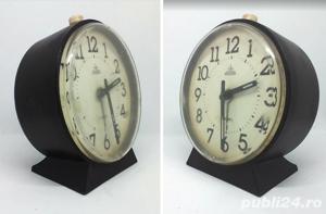 ceas mecanic deșteptător ARADORA negru, a.f. 1988, funcțional - imagine 3