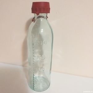 veche sticla gradata comunism, butelca, plosca, sticle de ape, izvoare minerale terapeutice