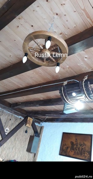 Lustre rustice din lemn  - imagine 3