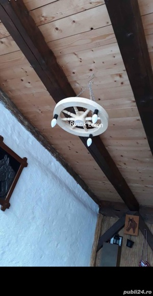 Lustre rustice din lemn  - imagine 2
