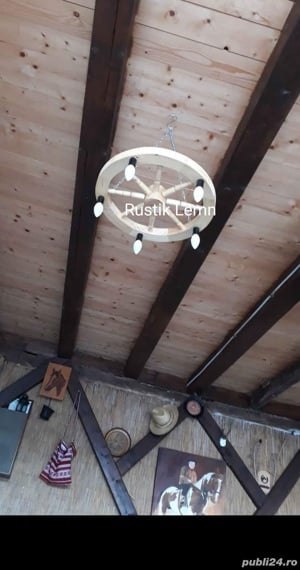 Lustre rustice din lemn  - imagine 3