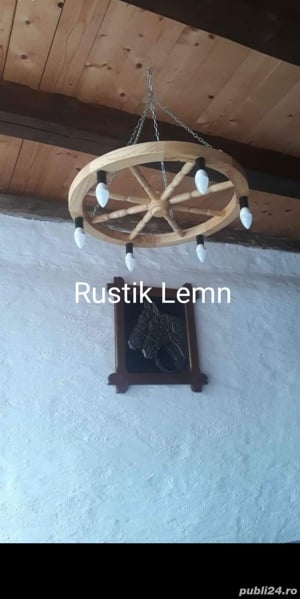 Lustre rustice din lemn  - imagine 4