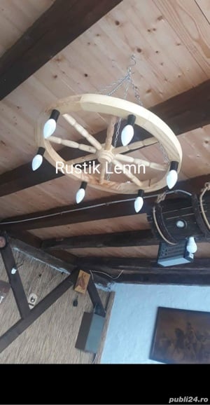 Lustre rustice din lemn  - imagine 5