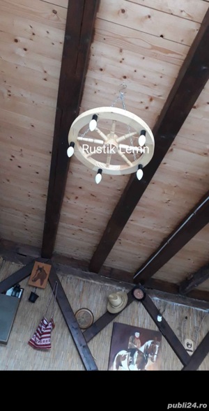 Lustre rustice din lemn  - imagine 4