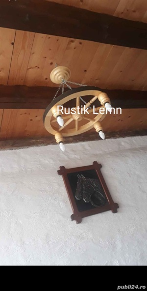 Lustre rustice din lemn  - imagine 3