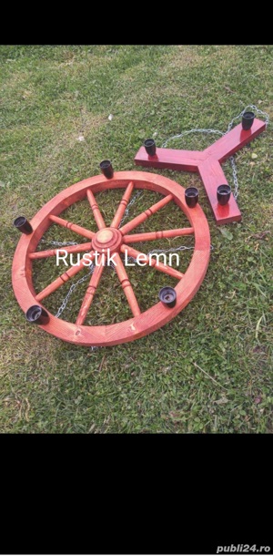 Lustre rustice din lemn  - imagine 6